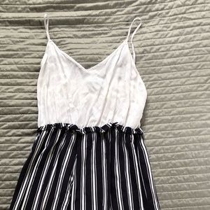Midi blue and white Striped Romper!